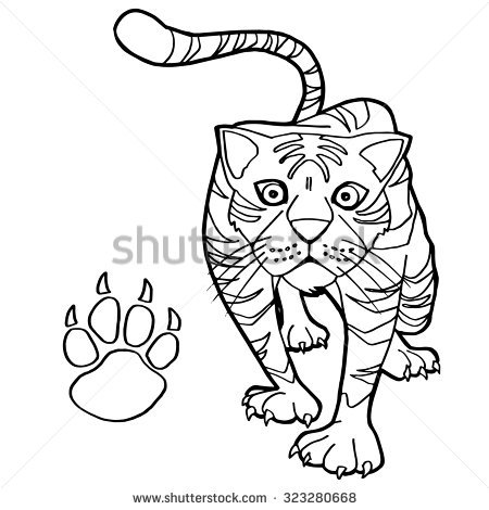 450x470 Paw Print Coloring Page