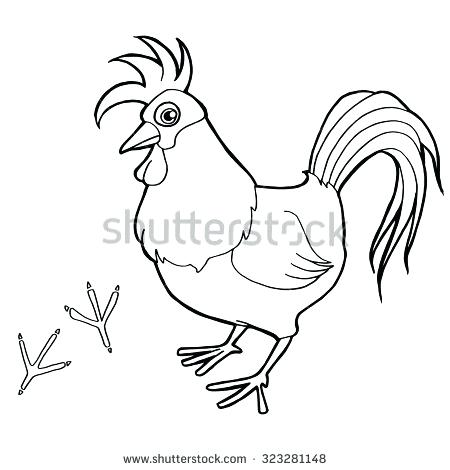 450x470 Paw Print Coloring Page Rooster With Paw Print Coloring Pages