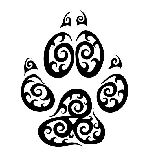501x563 Water Element Sign In A Wolf Paw Print Tattoos Lt3