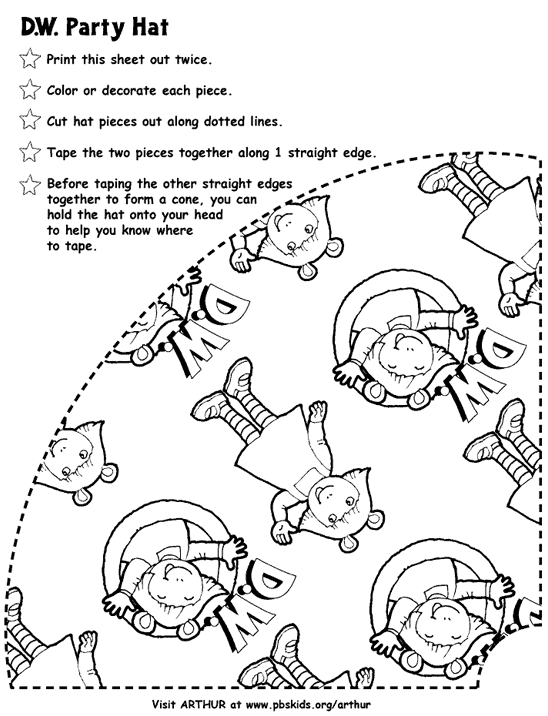 548x716 Arthur Print Baby Kate's Party Hats Pbs Kids