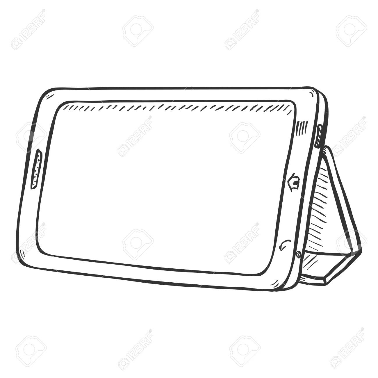 1300x1300 Vector Single Sketch Tablet Pc On White Background Royalty Free