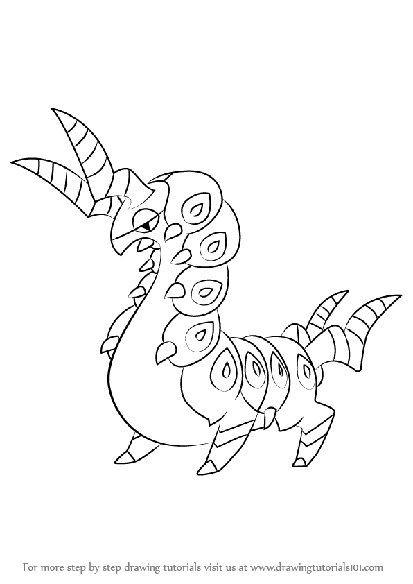 596x842 Learn How To Draw Scolipede From Pokemon (Pokemon) Step By Step