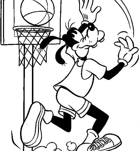 553x600 Pe Coloring Pages Basketball Coloring Pages Goofy Palying