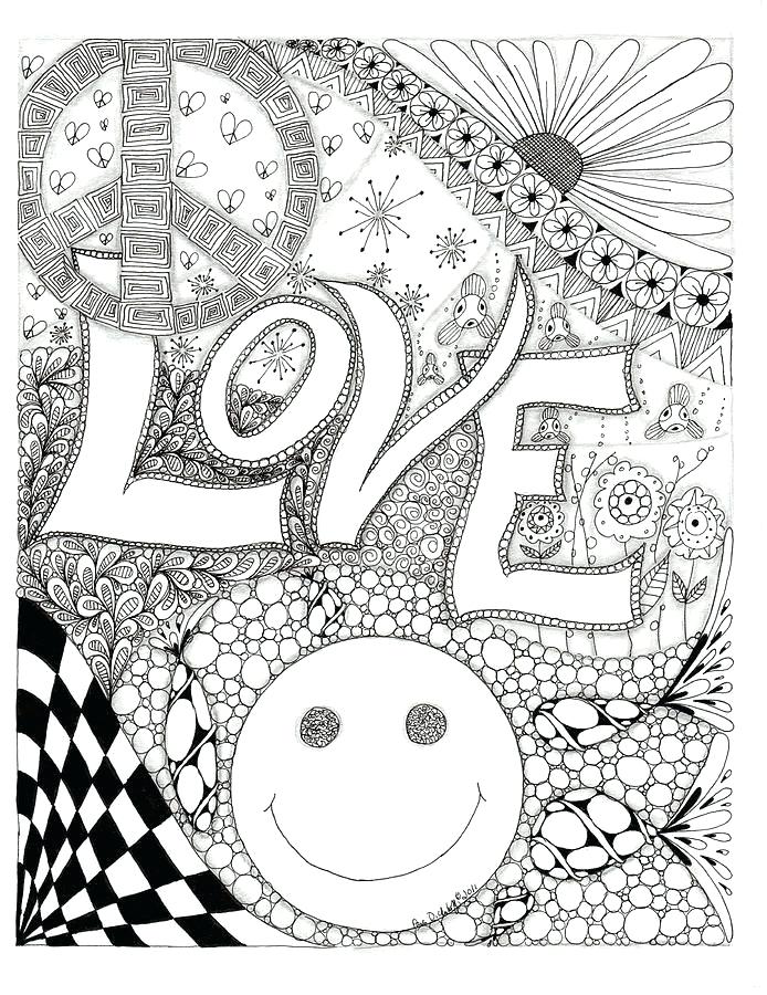 694x900 Fine Art Coloring Pages Peace Love And Happiness Drawing Peace