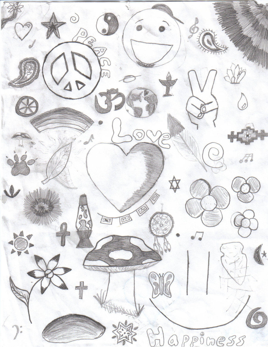 900x1166 Peace, Love, And Happiness By E Lykart