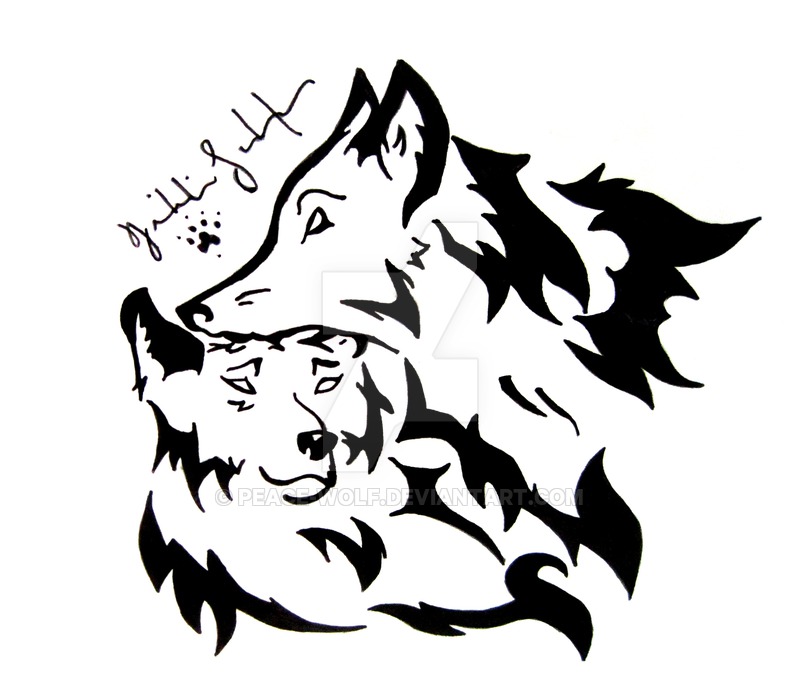 800x694 Tribal Wolf Love By Peace Wolf
