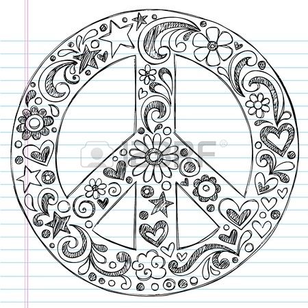450x450 Drawn Peace Sign Pencil Drawing