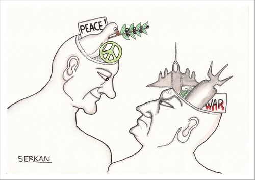 500x353 Peace And War Men By Serkan Surek Politics Cartoon Toonpool