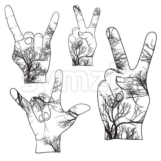 620x620 Hip Hop Hooray On Peace Hand Sign Vector Illustration 119344