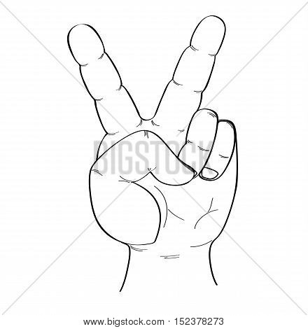 440x470 Human Hand Showing Peace Sign. Vector Amp Photo Bigstock
