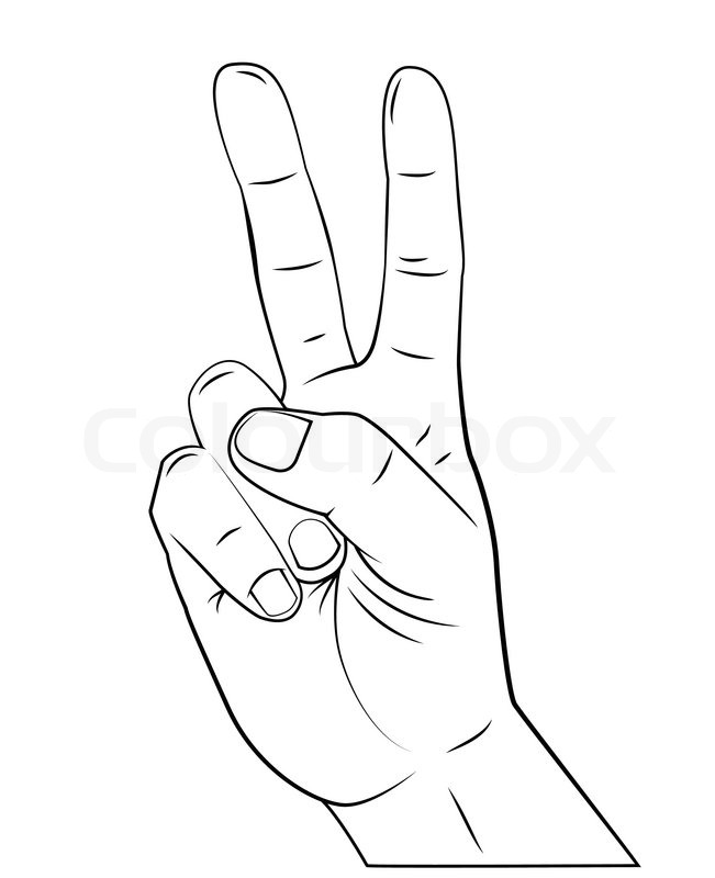 651x800 Peace Hand Stock Vector Colourbox