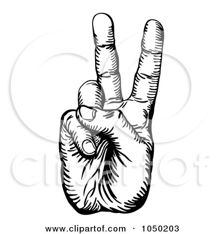 450x470 Royalty Free (Rf) Clip Art Illustration Of A Black And White Peace