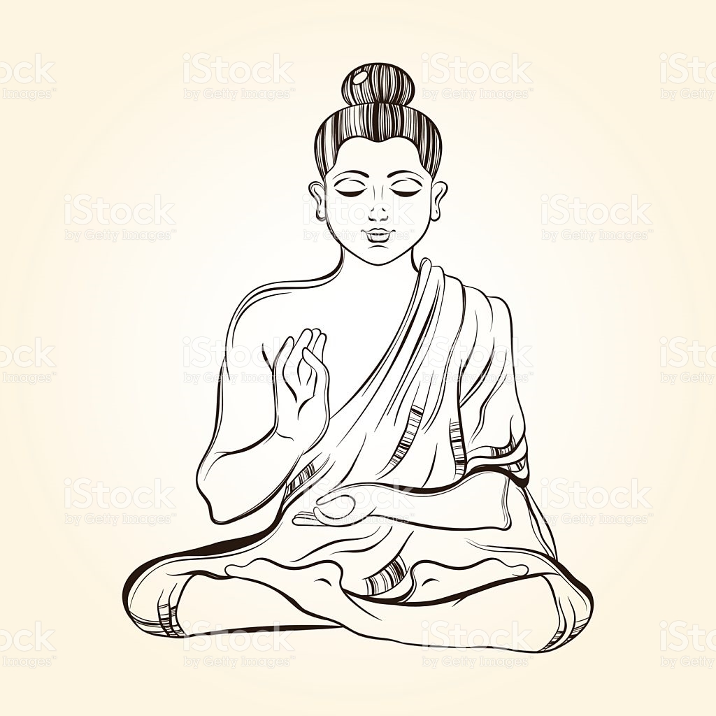 1024x1024 Drawn Peace Sign Buddha