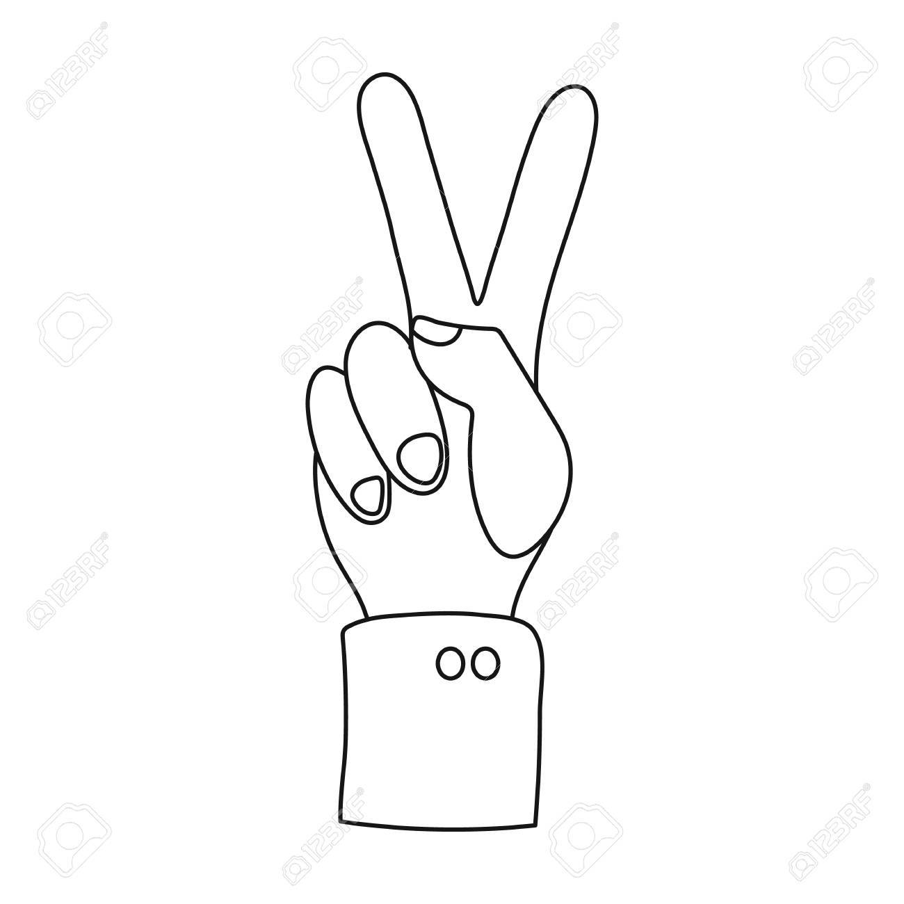 1300x1300 Peace Icon In Outline Style Isolated On White Background. Patriot