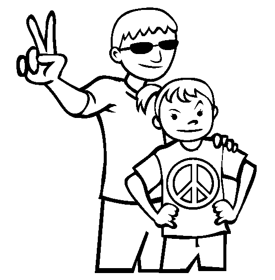 554x565 Peace Sign Coloring Pages