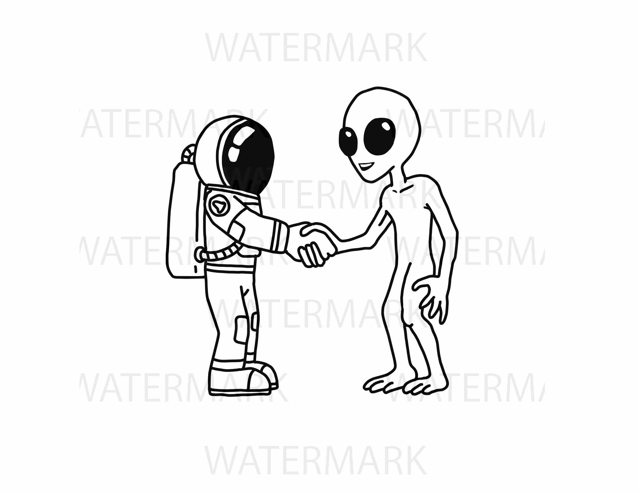 2056x1589 Astronaut Handshake With An Alien For P Design Bundles
