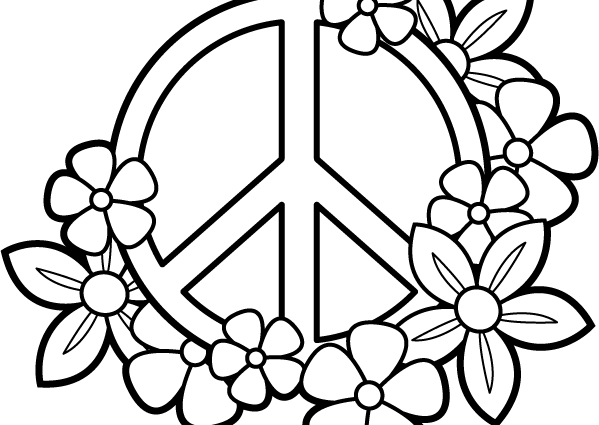 599x425 Colering Coloring Pages For Teens Peace Sign Coloringstar