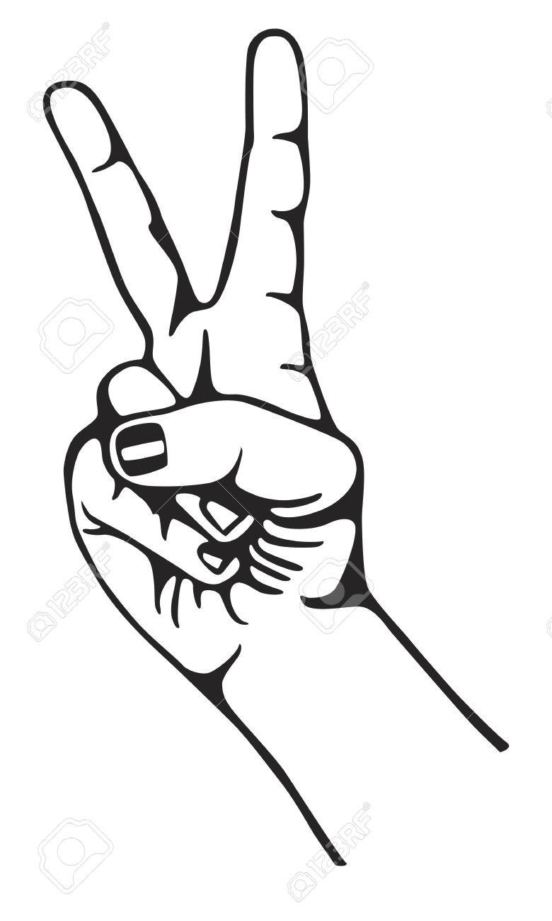 780x1300 Hand Gesturing Symbol Of Peace Royalty Free Cliparts, Vectors,