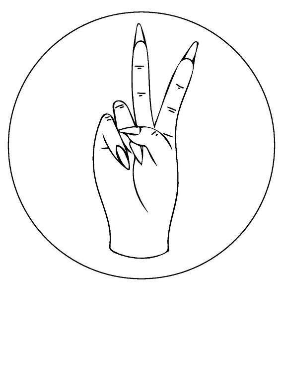 570x738 Peace Sign Hand Embroidery Pattern Beginner Embroidery