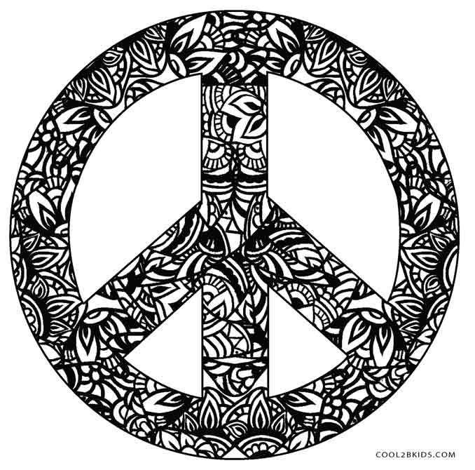 678x670 Free Printable Peace Sign Coloring Pages Cool2bkids