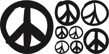 351x176 Peace Sign Wall Decals
