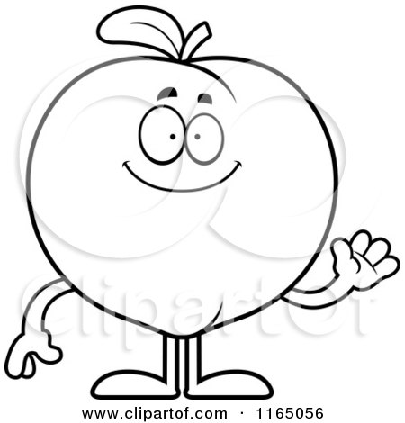 450x470 Cartoon Clipart Of A Waving Peach Mascot