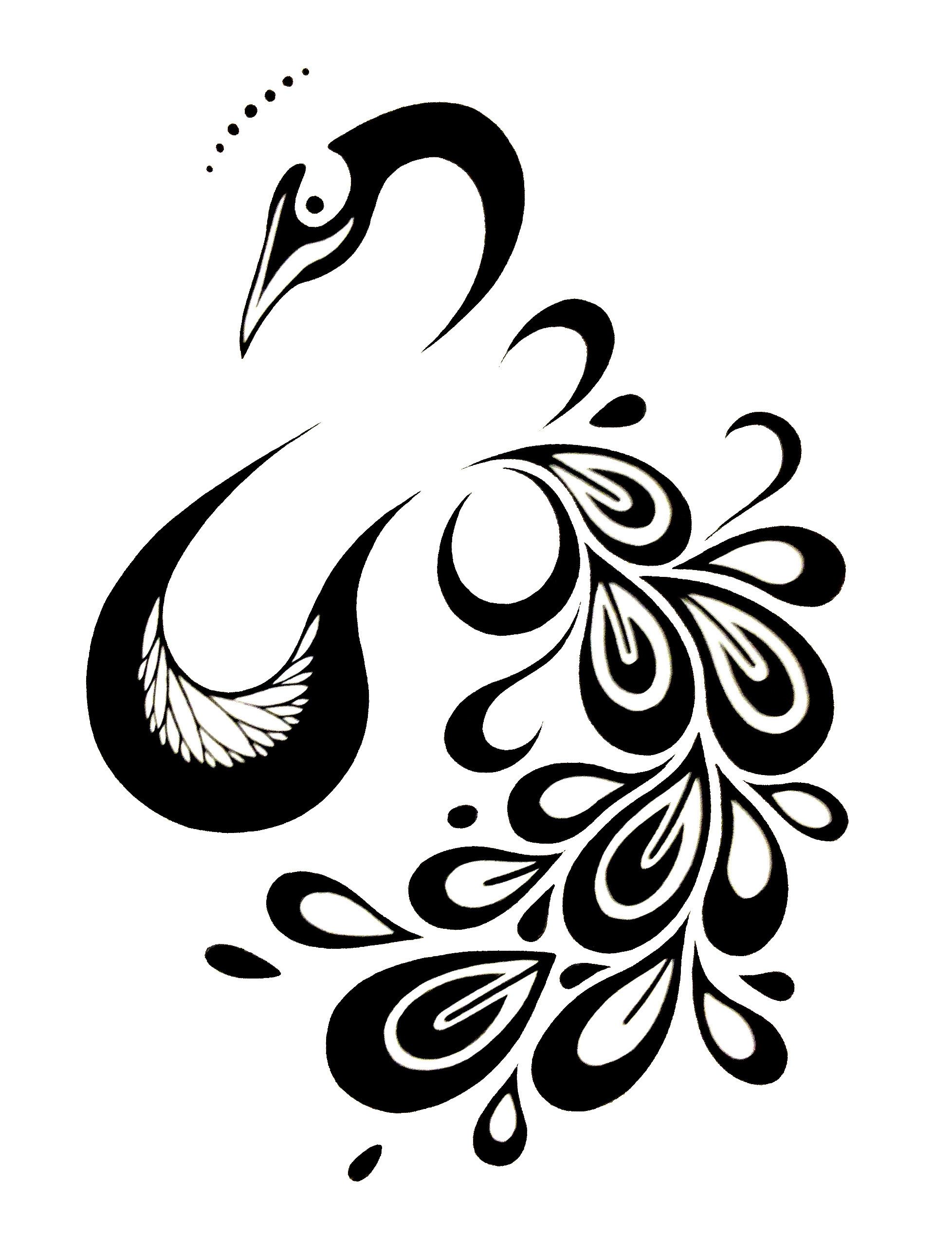 1956x2580 Peacock Tattoo Design Stenciling