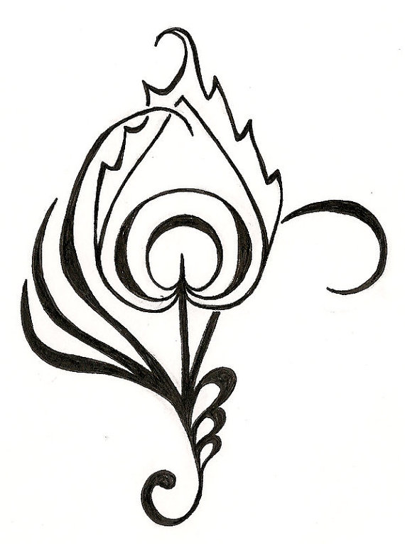 570x765 Peacock Tattoo Drawing Design By Silverwingstattoos On Etsy