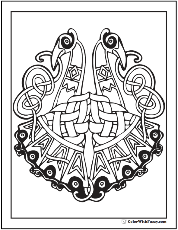 590x762 Celtic Art Coloring Page Peacock Bird Designs