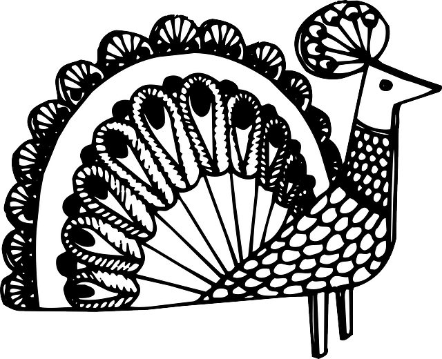 640x520 Fancy, Drawing, Bird, Art, Decorative, Peacock