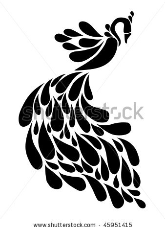 338x470 Peacock%20black%20and%20white Vector Art Peacocks