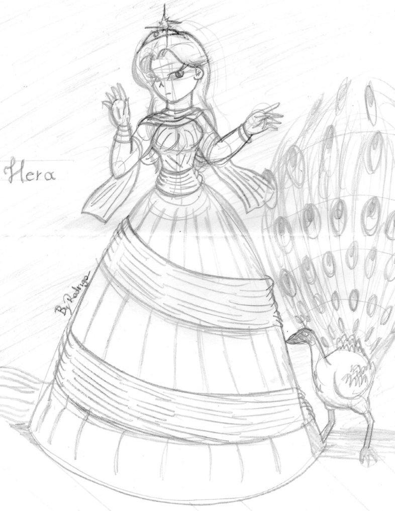 786x1017 Hera With Her Peacock By Rodrhabbo