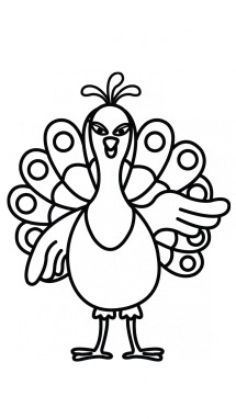 215x382 How To Draw A Peacock, Easy Step By Step Drawing Tutorial