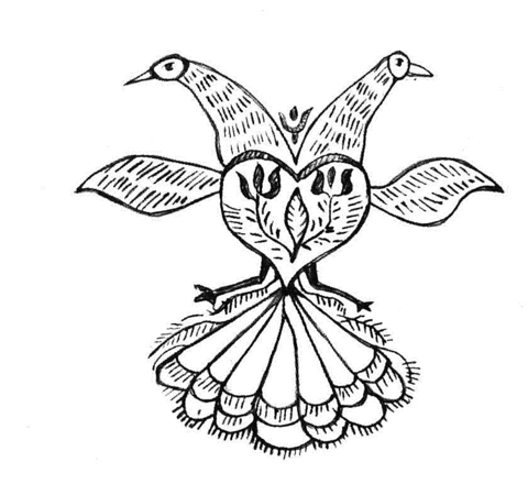 480x440 Peacock Folk Art Coloring Page Free Printable Coloring Pages