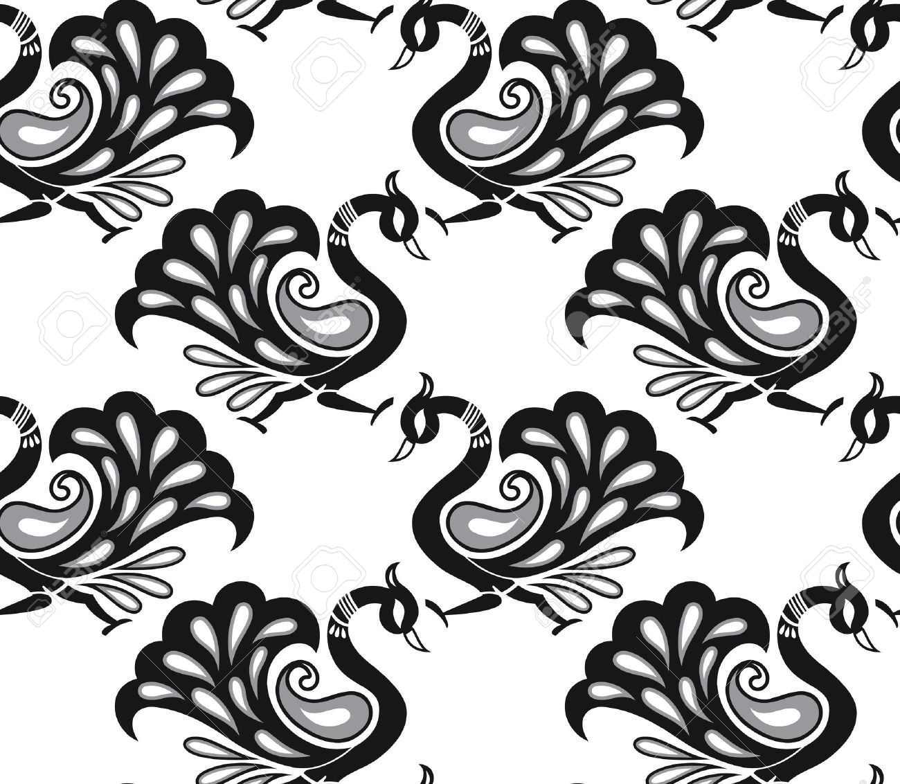 1300x1132 Seamless Peacock Background And Wallpaper Royalty Free Cliparts