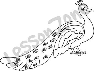 323x243 Peacock Outline Clipart