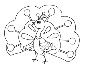 300x225 Baby Peacock Coloring Baby Peacock Coloring
