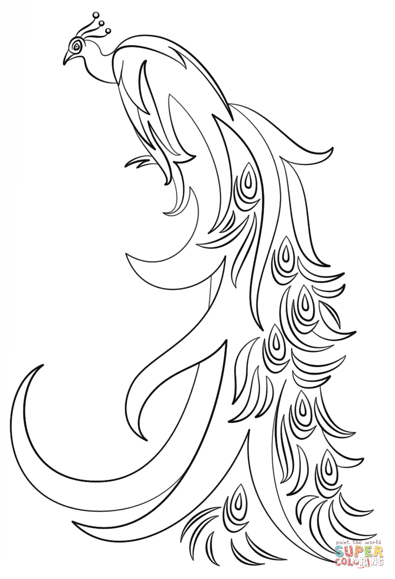 776x1138 Abstract Peacock Coloring Page Free Printable Coloring Pages