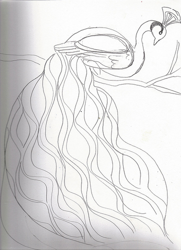 362x500 First Peacock Drawing Peacock Drawing, Peacocks And Drawings
