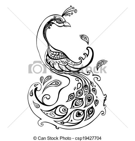 450x470 Peacock Clipart Free Hand Drawing