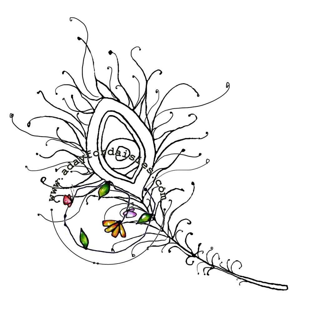 1050x1001 Single Peacock Feather Drawing