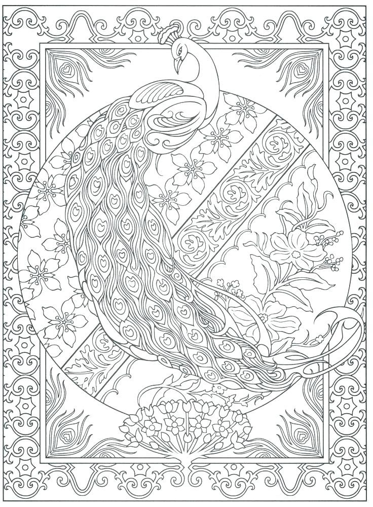 736x1000 Coloring Page Peacock Beautiful Peacock Mandala Animal Coloring