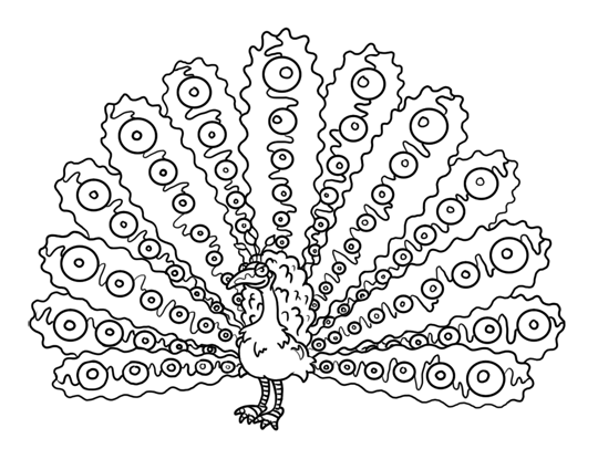 540x406 Cartoon Peacock Step By Step Drawing Lesson