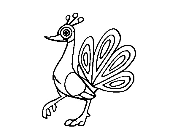600x470 Indian Peafowl Coloring Page