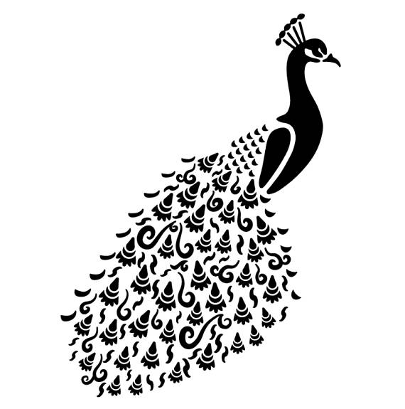 570x575 Peacock Stencil Art Supplies Crafts
