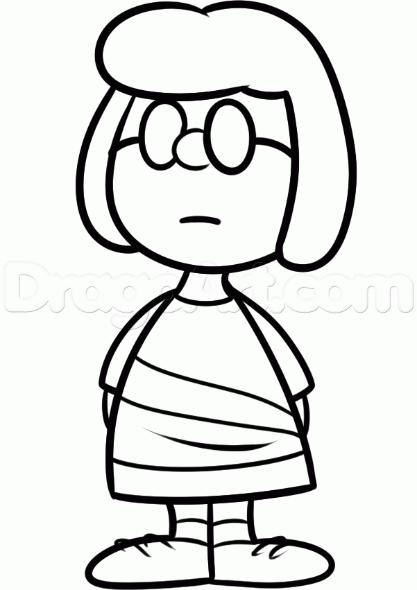 601x851 How To Draw Marcie Step 7 Svg Files Peanuts Movie