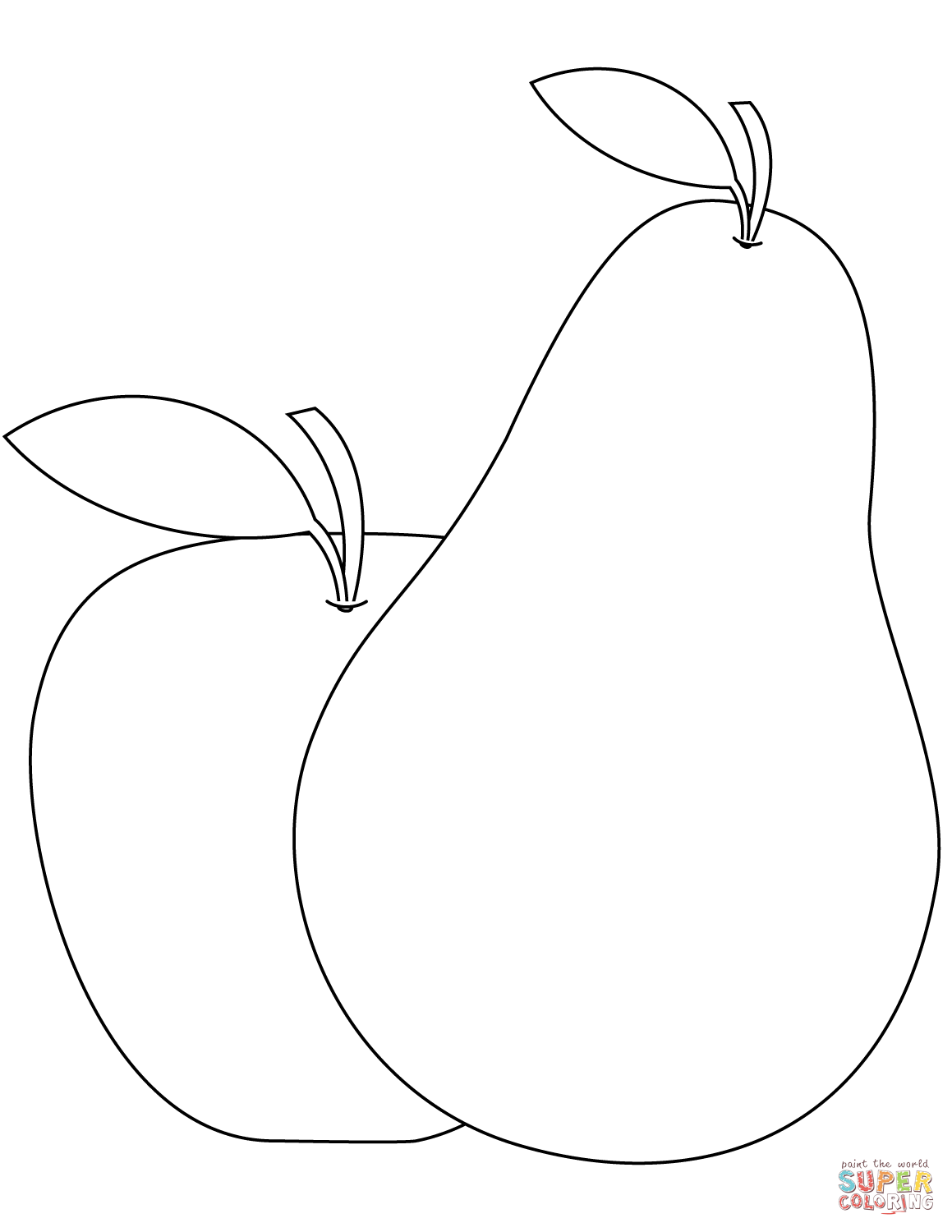 1159x1500 Pear And Apple Coloring Page Free Printable Coloring Pages