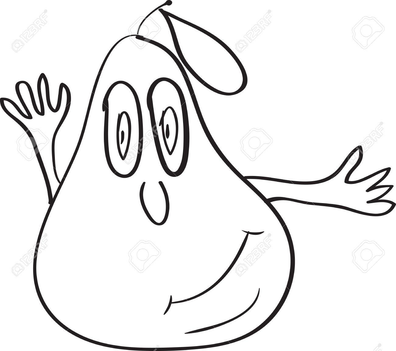 1300x1151 Simple Vector Drawing In The Style Of A Pear Cartoon Sketches