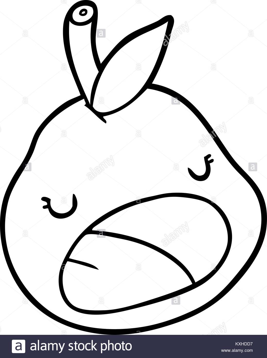 1037x1390 Cute Line Drawing Of A Pear Stock Vector Art Amp Illustration