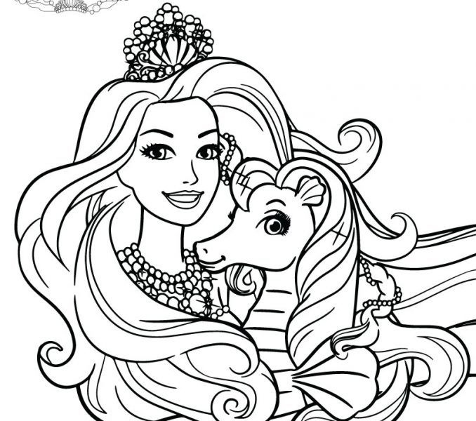 678x600 Barbie The Pearl Princess Coloring Pages Kids Coloring